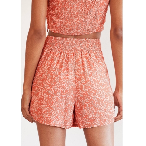 🆕 LuLu's Most Perfect Day Coral & Ivory Flowy Shorts With Tie size Small - Picture 4 of 11